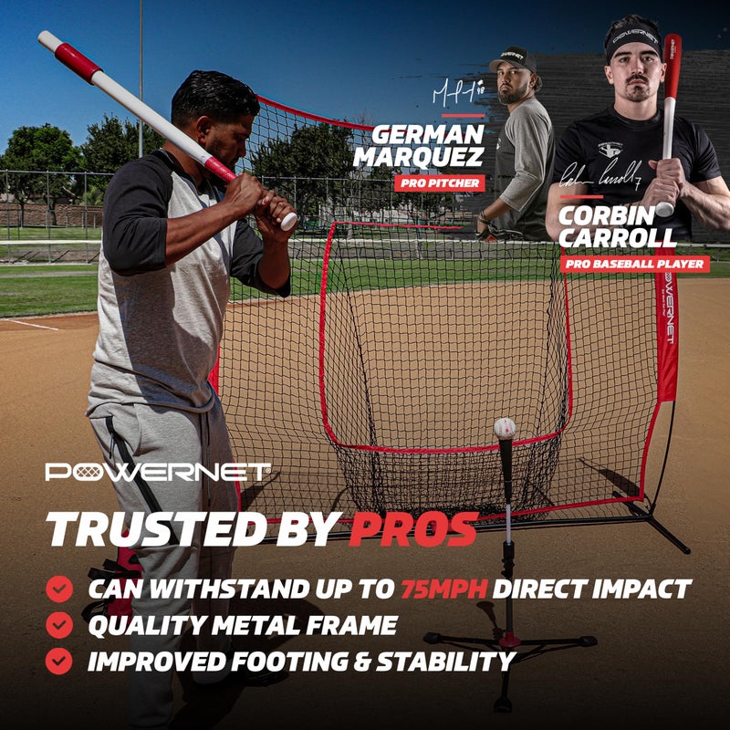 PowerNet Baseball & Softball Batting Tee, Adjustable Height Batting Tee 27.5" - 44", Portable Outdoor Baseball Training Equipment for Hitting Training (Deluxe) - Image 2